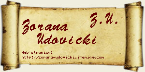 Zorana Udovički vizit kartica
